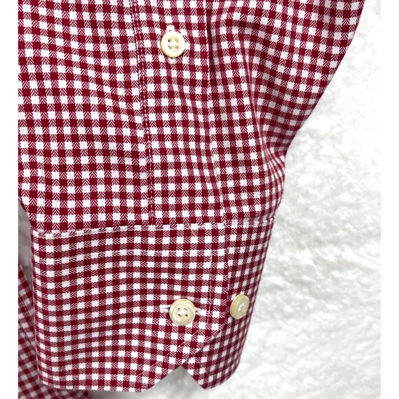 Vtg Brooks Brothers Chevron Check Dress Shirt Mens Large Red/White Long Sleeve - Picture 8 of 10
